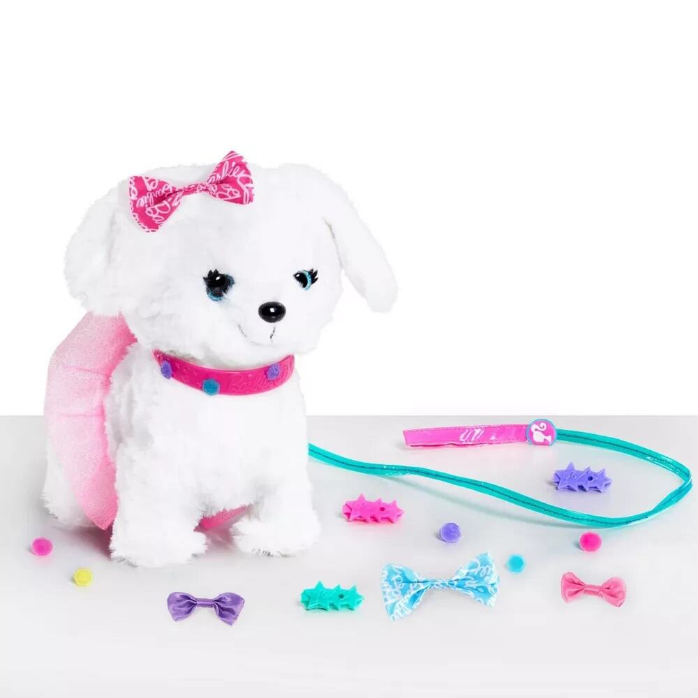 Barbie Walking Puppy Plush Toy 10pc Interactive Pet Playset with Leash and Acces